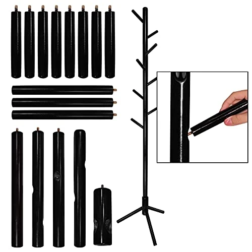 DOHANG Wooden Coat Rack With 8 Hooks, 3 Adjustable Size, Easy To Asseemble, Free Standing Coat Tree Hanger Stand For Coats, Garment, Hats, Umbrellas, Scarves In Hallway, Office, Bedroom, Black 5 DOHANG Wooden Coat Rack With 8 Hooks, 3 Adjustable Size, Easy To Asseemble, Free Standing Coat Tree Hanger Stand For Coats, Garment, Hats, Umbrellas, Scarves In Hallway, Office, Bedroom, Black - Image 5