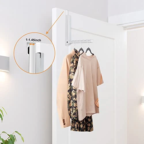 VIAV Over The Door Hooks Hanger,Foldable Over Door Drying Laundry Rack Hooks For Hanging Clothes With 6 Groves Over Door Towel Racks For Clothes,Coat, Behind Back Bathroom, Bag And Robe 2 PCS (White) 4 VIAV Over The Door Hooks Hanger,Foldable Over Door Drying Laundry Rack Hooks For Hanging Clothes With 6 Groves Over Door Towel Racks For Clothes,Coat, Behind Back Bathroom, Bag And Robe 2 PCS (White) - Image 4