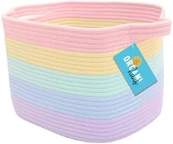 OrganiHaus Woven Basket For Storage | Basket For Shelves | Toy Basket | Throw Blanket Basket For Living Room | Cotton Rope Basket For Storage | Decorative Baby Basket For Towels | Rainbow Basket 14x9 22 OrganiHaus Woven Basket For Storage | Basket For Shelves | Toy Basket | Throw Blanket Basket For Living Room | Cotton Rope Basket For Storage | Decorative Baby Basket For Towels | Rainbow Basket 14x9 -Songmics Furniture Shop 416B2flukL. AC