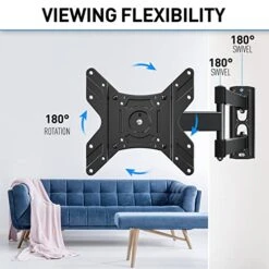 MOUNTUP UL Listed TV Monitor Wall Mount Swivel And Tilt For Most 14-42 Inch LED LCD Flat Curved TVs, Full Motion TV Wall Mount TV Bracket With Articulating Arm, Max VESA 200x200mm Up To 33lbs, MU0029 -Songmics Furniture Shop 416BTbkT9VL