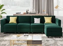 Belffin Modular Velvet Sectional Sofa With Storage Seat Oversized U Shaped Couch With Reversible Chaise Sofa Set With Ottoman Blue -Songmics Furniture Shop 416FputMocL. AC 1