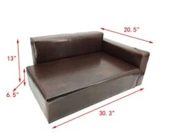 Dog Sofa Bed Brown Synthetic Leather Recliner L Lounge Chair Couch Seat Chaise 30x20x13 Seating Area Is 27x16" Great For Smaller Dogs Parts Nested. Peel Black Liners To Find Smaller Parts. 10058-NF -Songmics Furniture Shop 416I0a0WWbL