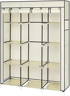 GBNIJ 67" Portable Clothes Closet Wardrobe With Non-Woven Fabric And Hanging Rod Quick And Easy To Assemble Grey For Bedroom,Living Room,Entrance 24 GBNIJ 67" Portable Clothes Closet Wardrobe With Non-Woven Fabric And Hanging Rod Quick And Easy To Assemble Grey For Bedroom,Living Room,Entrance -Songmics Furniture Shop 416ImvjapUS. AC 1