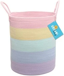 OrganiHaus Cute Basket For Rainbow Classroom Decor 20x13 | Cotton Rope Baskets For Storage | Toybox For Pastel Room Decor | Extra Large Blanket Basket For Living Room | Toy Basket For Playroom Décor 15 OrganiHaus Cute Basket For Rainbow Classroom Decor 20x13 | Cotton Rope Baskets For Storage | Toybox For Pastel Room Decor | Extra Large Blanket Basket For Living Room | Toy Basket For Playroom Décor -Songmics Furniture Shop 416PGsDVfVL. AC
