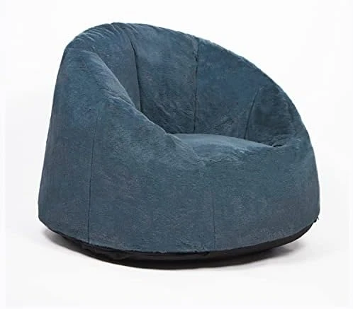 N&V Medium Bean Bag Chair, Adult Size Bean Bag Sack, Foam Filling, Includes Removable And Machine Washable Cover, 37in, Soft Faux Fur (Blue) 5 N&V Medium Bean Bag Chair, Adult Size Bean Bag Sack, Foam Filling, Includes Removable And Machine Washable Cover, 37in, Soft Faux Fur (Blue) - Image 5