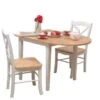 Target Marketing Systems 3 Piece Tiffany Country Cottage Dining Set With 2 Chairs And A Drop Leaf Table, White/Natural