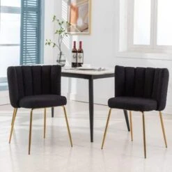 Janoray Velvet Dining Chairs Upholstered Gold Metal Legs Cream Mid Century Modern Accent Chair Set Of 2 For Living Room Kitchen Dining Room, Cream -Songmics Furniture Shop 416cwuTnz0L. AC