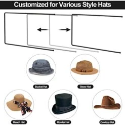FoverOne Cowboy Hat Rack, 8 Pieces Cowboy Hat Holder Organizer, Wall Mount Hat Hangers, Steel Cowboy Hat Display Rack -Songmics Furniture Shop 416ebJgTDAL