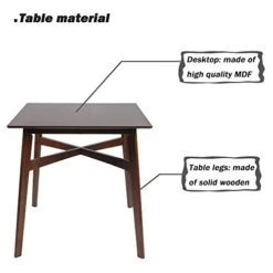 LUCKYERMORE Dining Room Table Wood Leg 36” High Top Table, Crossbar Reinforcement Strengthen Stability, Counter Height Dining Table, Square Kitchen Table -Songmics Furniture Shop 416g6XL3UeL