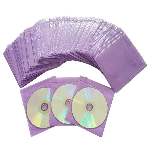 HAPLIVES CD/DVD/BluRay Sleeves,Double-Sided Refill Plastic Sleeve For CD And DVD Storage Binders,100 Pack (Purple) 4 HAPLIVES CD/DVD/BluRay Sleeves,Double-Sided Refill Plastic Sleeve For CD And DVD Storage Binders,100 Pack (Purple) - Image 4