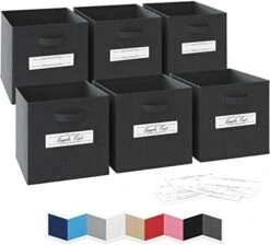 Cube Storage Baskets For Organizing - 13x13 Inch - Set Of 6 Heavy-Duty Storage Cubes For Storage And Organization. Makes The Perfect Bins For Cubby Storage Boxes Or Cube Storage Organizer (Dark Grey) -Songmics Furniture Shop 416lwNMQ7AL. AC