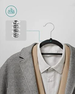 SONGMICS Velvet Hangers, 50 Pack, Ultra Thin Space Saving, Non-Slip Coat Hangers With Tie Organiser, 360 Degree Swivel Hook, Black CRF50B -Songmics Furniture Shop 416tVDgrqaL