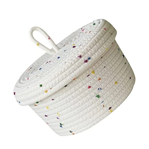 LUOZZY Magazine Basket Cosmetic Organizer Rope Storage Basket For Organizing And Storage Box With Lid 3 LUOZZY Magazine Basket Cosmetic Organizer Rope Storage Basket For Organizing And Storage Box With Lid - Image 3