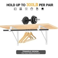 4Pack Closet Shelf Brackets, Heavy Duty Closet Rod & Shelf Brackets, 11 Inch Closet Brackets With Rod Holder, Hanger Pole Support Bracket For Clothes, Wall Mount Closet Rod Brackets With Screws-White -Songmics Furniture Shop 416vaDs3hQL