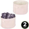 MDesign Soft Cotton Fabric Bathroom Storage Bin With Handles - Organizer For Towels, Toilet Paper - For Closets, Cabinets, Shelves - Textured Weave - 2 Pack - Light Pink