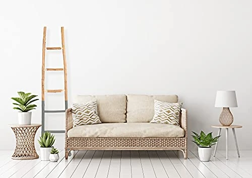 Creative Co-Op Decorative Wood Ladder Misc Furniture, Dark Grey 2 Creative Co-Op Decorative Wood Ladder Misc Furniture, Dark Grey - Image 2