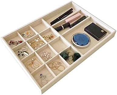 Large Beige Premium Quality Velvet Glasses Box Tray Stackable Practical Trade Show Home Use Jewelry Display Organizer 10 Large Beige Premium Quality Velvet Glasses Box Tray Stackable Practical Trade Show Home Use Jewelry Display Organizer - Image 10