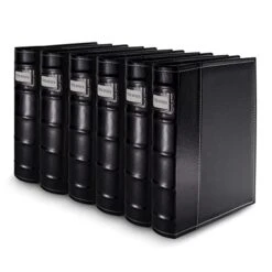 Bellagio-Italia Black DVD Storage Binder Set, 6-Pack - Stores Up To 288 DVDs, CDs, Or Blu-Rays - Stores DVD Cover Art - Acid-Free Sheets