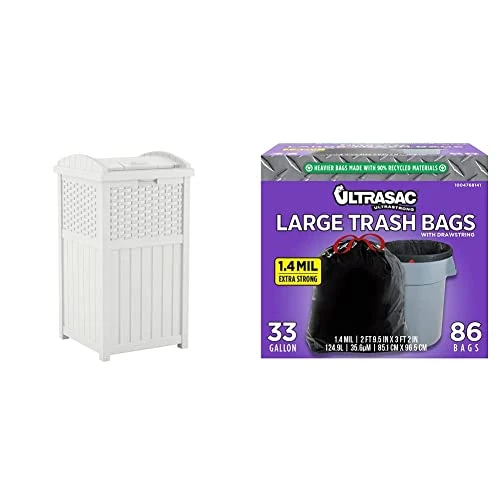 Suncast 33 Gallon Hideaway Trash Can For Patio - Resin Outdoor Trash With Lid - Use In Backyard, Deck, Or Patio - Dark Taupe 9 Suncast 33 Gallon Hideaway Trash Can For Patio - Resin Outdoor Trash With Lid - Use In Backyard, Deck, Or Patio - Dark Taupe - Image 9