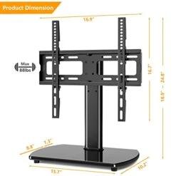 5Rcom Universal TV Stand, Height Adjustable 27 32 37 40 43 46 50 55 Inch Tv Stand, Swivel TV Stand For Bedroom, Living Room, Holds Up To 88 Lbs, TV Stand Mount -Songmics Furniture Shop 4179T6YvfrL