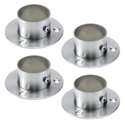 Antrader 4-Pack Stainless Steel Closet Rod Flange 1-1/2 Inch Dia. Adjustable Socket Bracket Support Holder For Pipe(Silver)