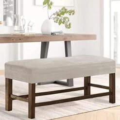 Gydream Velvet Thick Bench Cover,Upholstered Dining Room Bench Cover, Stretch Bench Seat Cover For Piano Bench Long Bench Living Room (peacoke Blue,Large) -Songmics Furniture Shop 417GWaSi36L. AC