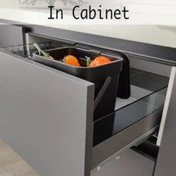 LALASTAR Compost Bin With Lid, Hanging Small Trash Can With Lid Under Sink For Kitchen, Food Waste Bin For Countertop, Mountable Garbage Can For Bathroom, RV, 5L/1.3 Gal, Black 17 LALASTAR Compost Bin With Lid, Hanging Small Trash Can With Lid Under Sink For Kitchen, Food Waste Bin For Countertop, Mountable Garbage Can For Bathroom, RV, 5L/1.3 Gal, Black -Songmics Furniture Shop 417GZ0P4H0L