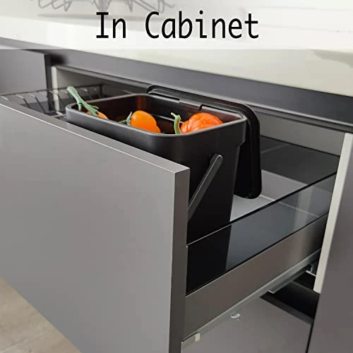 LALASTAR Compost Bin With Lid, Hanging Small Trash Can With Lid Under Sink For Kitchen, Food Waste Bin For Countertop, Mountable Garbage Can For Bathroom, RV, 5L/1.3 Gal, Black 5 LALASTAR Compost Bin With Lid, Hanging Small Trash Can With Lid Under Sink For Kitchen, Food Waste Bin For Countertop, Mountable Garbage Can For Bathroom, RV, 5L/1.3 Gal, Black - Image 5