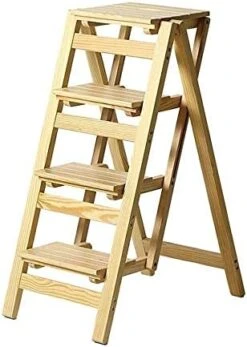 ATAAY Ladders Telesstep Ladder,Folding Step,Wooden Lightweight And Foldable For Child Adult/Black -Songmics Furniture Shop 417K0WpSDWS. AC
