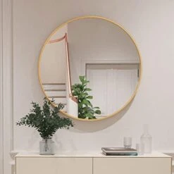 GLSLAND Circle Mirror, Gold Round Wall Mirror 24 Inch, Round Vanity Mirror For Bathrooms, Entryways, Living Rooms And Wall Decor 24 GLSLAND Circle Mirror, Gold Round Wall Mirror 24 Inch, Round Vanity Mirror For Bathrooms, Entryways, Living Rooms And Wall Decor -Songmics Furniture Shop 417Kvv72FGL. AC