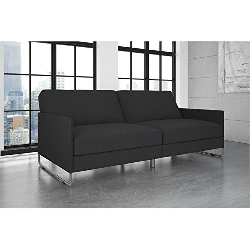 DHP Pembroke Convertible Futon Sofa Bed, Grey Linen 1 DHP Pembroke Convertible Futon Sofa Bed, Grey Linen