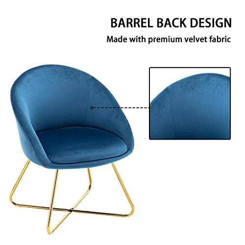 Altrobene Modern Accent Chair, Velvet Dining Chair Set, Living Room Bedroom Kitchen Arm Chair, Golden Finished, Set Of 2, Navy Blue 1 Altrobene Modern Accent Chair, Velvet Dining Chair Set, Living Room Bedroom Kitchen Arm Chair, Golden Finished, Set Of 2, Navy Blue