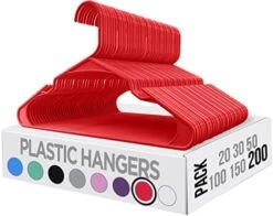 Utopia Home Clothes Hangers 50 Pack - Plastic Hangers Space Saving - Durable Coat Hanger With Shoulder Grooves (Black) -Songmics Furniture Shop 417VSMVfOlL. AC