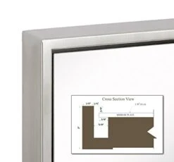 Hamilton Hills 30x40 Inch Brushed Silver Metal Framed Wall Mounted Mirror | Large Rectangular Wall Mirrors For Bathroom | 1/2 Inch Floating Frame Vanity Nickel Glass | Hangs Horizontal Or Vertical -Songmics Furniture Shop 417XEwTn9XL