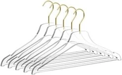 Quality Acrylic Clear Lucite Hangers 20-Pack With Bar Chrome Hooks For Clothes, Pants, Suit Jackets, Coats, And Shirts, Closet And Wardrobe Organization (Chrome/Gloss Silver Hook, 20) -Songmics Furniture Shop 417aD7yboL. AC
