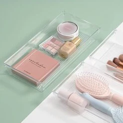 4 Pack 12"x 6" Large Size Clear Plastic Desk Drawer Organizer Tray Bathroom Office Kitchen Utensils Silverware Gadgets Dividers Desk Drawer Storage Bins Container For Dresser Cosmetic Makeup 12 4 Pack 12"x 6" Large Size Clear Plastic Desk Drawer Organizer Tray Bathroom Office Kitchen Utensils Silverware Gadgets Dividers Desk Drawer Storage Bins Container For Dresser Cosmetic Makeup -Songmics Furniture Shop 417mZxiWHhS