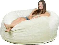 ULTIMATE SACK 5000 (5 Ft.) Bean Bag Chair: Giant Foam-Filled Furniture - Machine Washable Covers, Durable Inner Liner, 100% Virgin Foam. Comfy Bean Bag Chair. (Pink, Fur) -Songmics Furniture Shop 417om b9jSL. AC