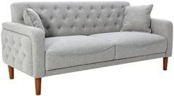 Aoowow Linen Fabric Sofas And Couches 78 Inches Long, Mid Century Modern Couch Tufted Back Sofa With 2 Throw Pillows, Armrest And Wooden Legs For Living Room, Apartment, Bedroom (Beige) -Songmics Furniture Shop 417pMjOwF8L. AC