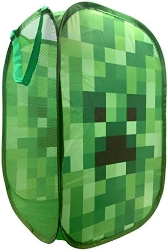Jay Franco Minecraft Creeper Pop Up Hamper - Mesh Laundry Basket/Bag With Durable Handles, 22" X 14" 7 Jay Franco Minecraft Creeper Pop Up Hamper - Mesh Laundry Basket/Bag With Durable Handles, 22" X 14" - Image 7