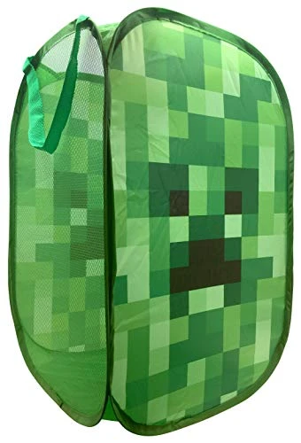Jay Franco Minecraft Creeper Pop Up Hamper - Mesh Laundry Basket/Bag With Durable Handles, 22" X 14" 1 Jay Franco Minecraft Creeper Pop Up Hamper - Mesh Laundry Basket/Bag With Durable Handles, 22" X 14"