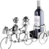 BRUBAKER Wine Bottle Holder Couple On Tandem Bicycle Metal Sculptures And Figurines Decor Wine Racks And Stands Gifts Decoration