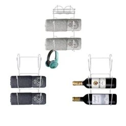 Wall Mount Metal Wire Towel Storage Shelf Organizer Rack Holder With 9 Compartments, Shelves For Bathroom Towels  Towel Rack Holder Wall Mount Towel Holder Towel Rack Towel Rack Organizer White -Songmics Furniture Shop 4180LgbxnpL