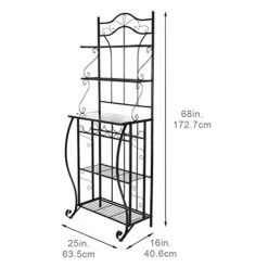 Bysesion 5-Tier Metal Kitchen Rack Metal Kitchen Bakers Decoration For Kitchen -Songmics Furniture Shop 4184Jq6fxqL