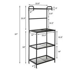 Coffee Bar Table Kitchen Storage Shelf Rack, Industrial Microwave Oven Stand With Shelf, Kitchen Utility Storage Shelf, Coffee Station, Bakers Racks For Kitchens With Storage 59.69x35.56x144.78CM -Songmics Furniture Shop 418DbQi2RuL