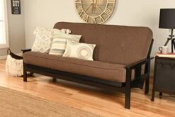 Kodiak Furniture Monterey Futon Set, No Drawers, With Black Base And Linen Cocoa Mattress