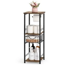 OYEAL Bathroom Storage Cabinet Freestanding Bathroom Shelf With Drawer Toilet Paper Storage Stand 3 Tier Bathroom Towel Storage Organizer For Bathroom Laundry Room Entryway Kitchen Pantry