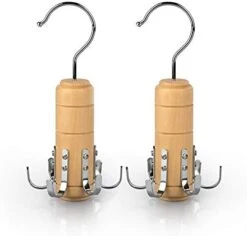 SUNTRADE Wooden Belt Tie Rack Scarf Hanger For Closet，for Belts Tie Scarves Tank Top And Jewelry (2, 4 Hooks) -Songmics Furniture Shop 418M2SHC0TL. AC