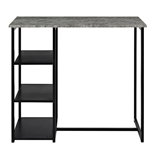 Dorel Living Farley 3-Piece Pub Set With Faux Concrete Top, Gray / Black 2 Dorel Living Farley 3-Piece Pub Set With Faux Concrete Top, Gray / Black - Image 2