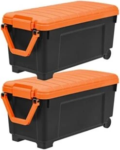 IRIS USA 27 Gallon Heavy-Duty Plastic Storage Tote With Lids, Storage Plastic Bin Organizer Container With Durable Lid, Black/Orange, 3 Pack -Songmics Furniture Shop 418Rm6reGrL. AC