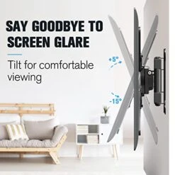 Mounting Dream TV Wall Mount Bracket For Most Of 26-55 Inch LED, LCD, OLED And Plasma Flat Screen TV With Full Motion Swivel Articulating Arm Up To VESA 400x400mm And 60 Lbs, MD2393-MX